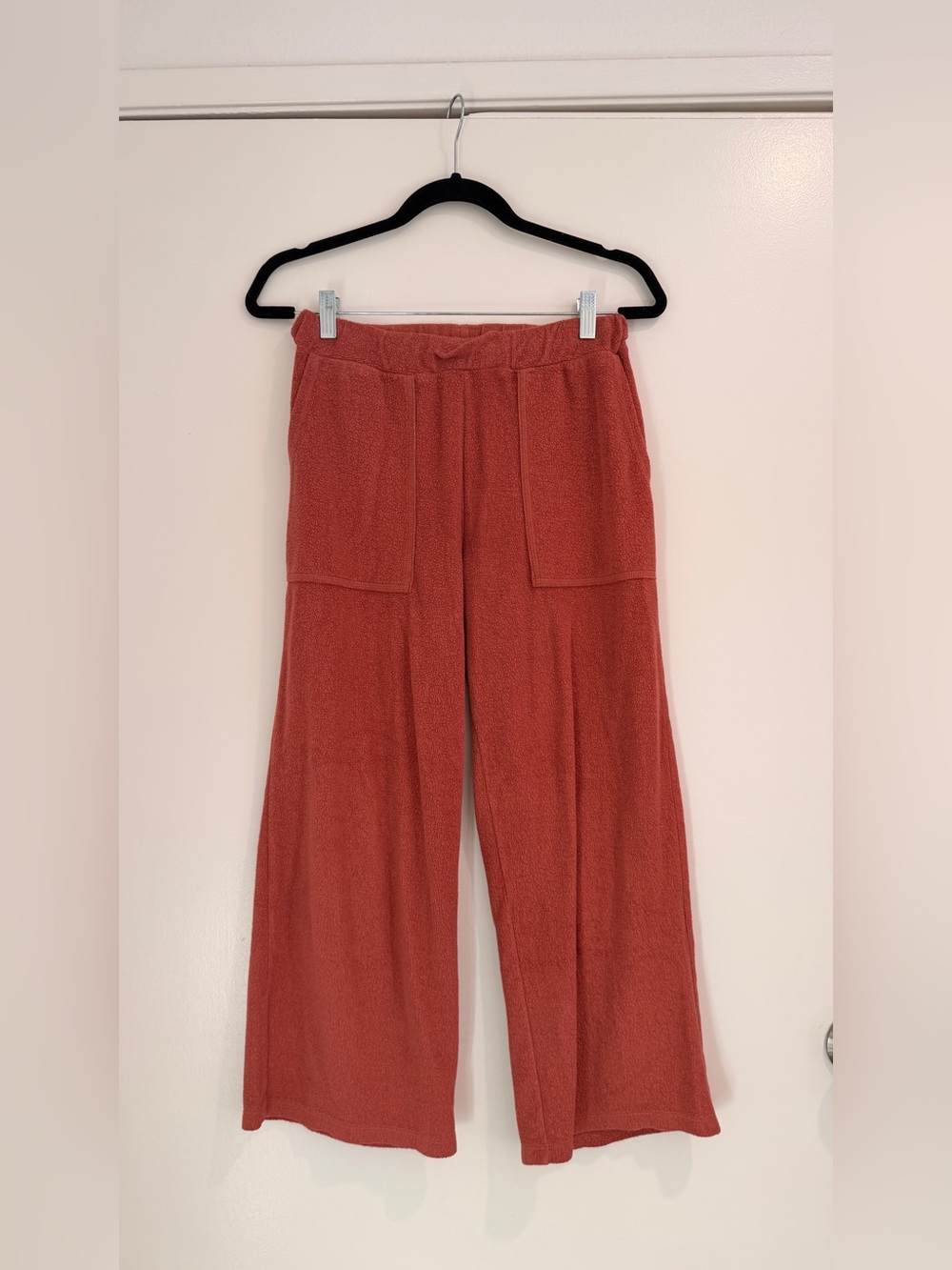 Madewell Sweats Red Rust Coral Burnt Orange Lounge Pants Pajama Wide Leg S